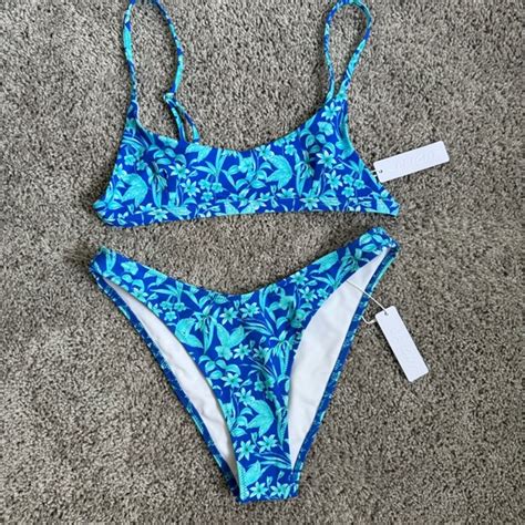 Bright Swimwear Swim Bright Swimwear Blue Floral Bikini Set Poshmark