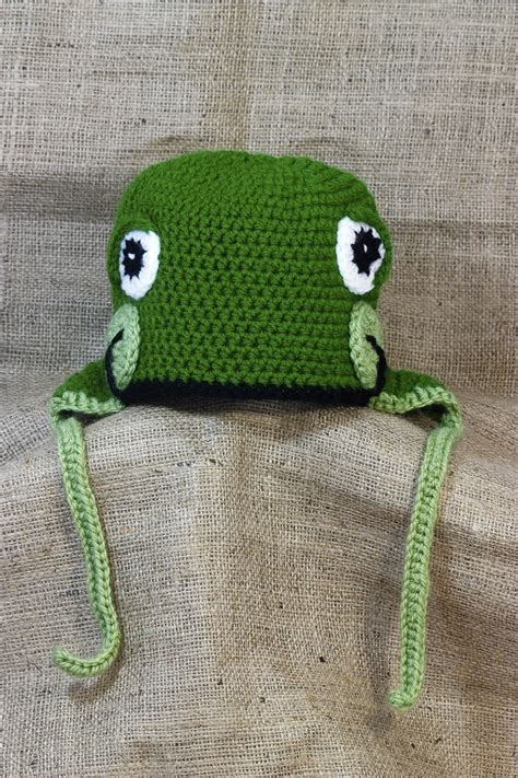 Bad Hat Cat Crochet Frog Hat Infant Frog Hat Crochet Kids Hat Baby