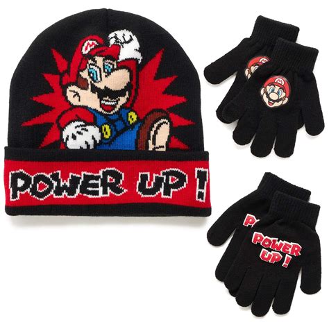 Nintendo Super Mario Bros Winter Hat 2 Pair Gloves Toddlerlittle