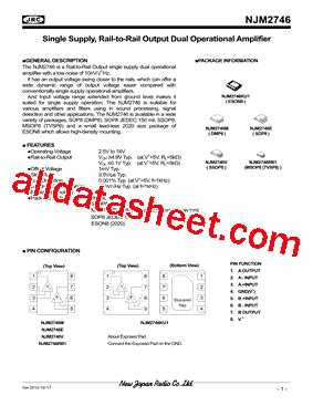 NJM2746 Datasheet PDF New Japan Radio