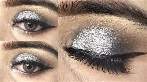 5 Minute Glittery Smoky Eyes Tutorial Black And Silver Smokey Eyes