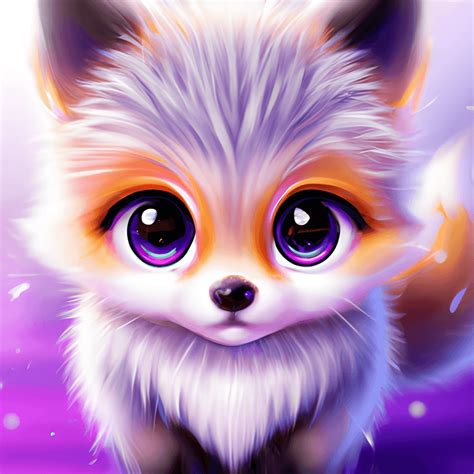 Fluffy Baby Fox With A Big Bushy Tail · Creative Fabrica