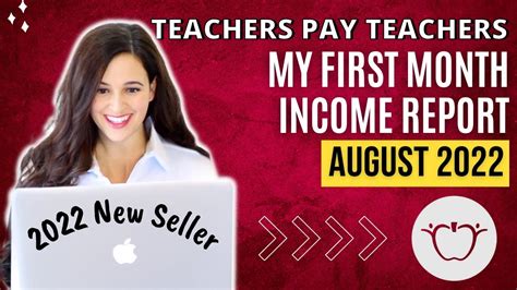 Income Report → My First Month On Teachers Pay Teachers Tpt Online Passive Income Month 1