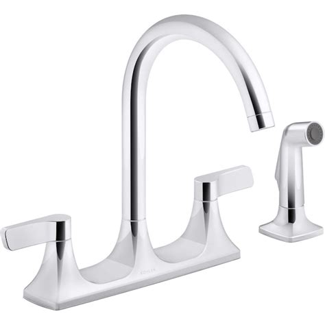 Kohler Maxton Polished Chrome 2 Handle High Arc Kitchen Faucet In The