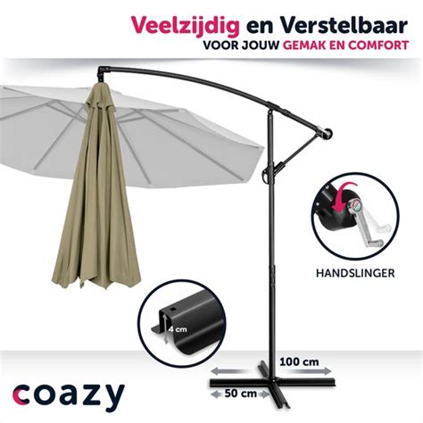 Coazy Zweefparasol Met Voet Parasol Voor In De Tuin Bol