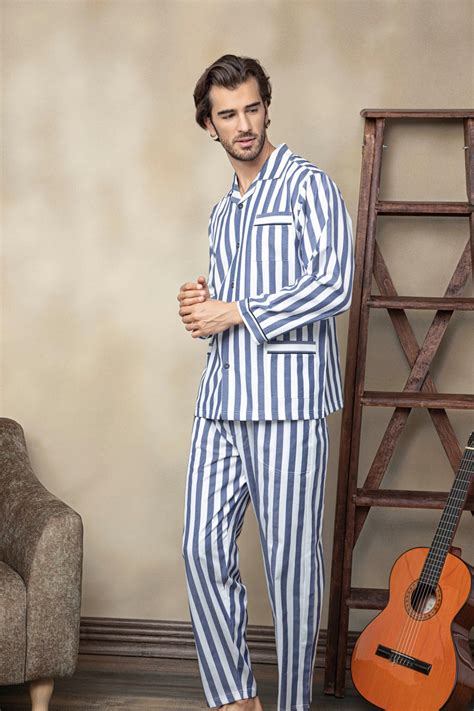 Kocabey Vintage 70s Mens Striped Pajamas Pjs Printed Cotton Etsy