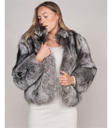 Full Pelt Silver Fox Fur Jacket Fursource