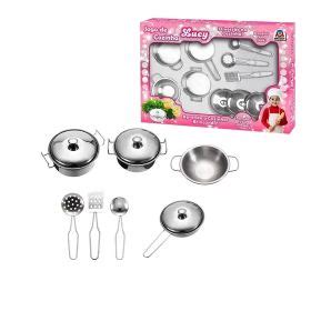 Jogo De Cozinha Panelinhas Em Inox Brinquedo Infantil