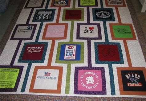 Template T Shirt Quilt Pattern With Different Size Blocks