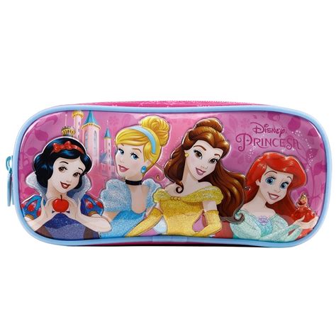 Estojo Escolar Duplo Princesas Disney Roxo Xeryus Papelaria Bar O