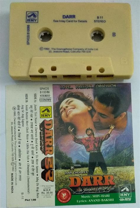 Darr Hindi Film Audio Cassette Audio Cassettes Hindi Mossymart