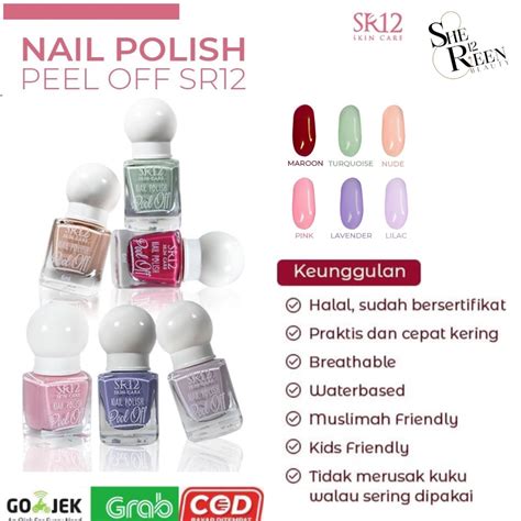 Jual Kutek Peel Off SR 12 Halal Muslimah Nail Polish Peel Off Halal