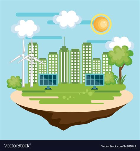 Eco friendly city design Royalty Free Vector Image