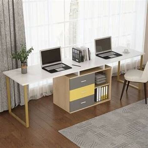 30 Inspiring Double Desk Home Office Design Ideas - MAGZHOUSE