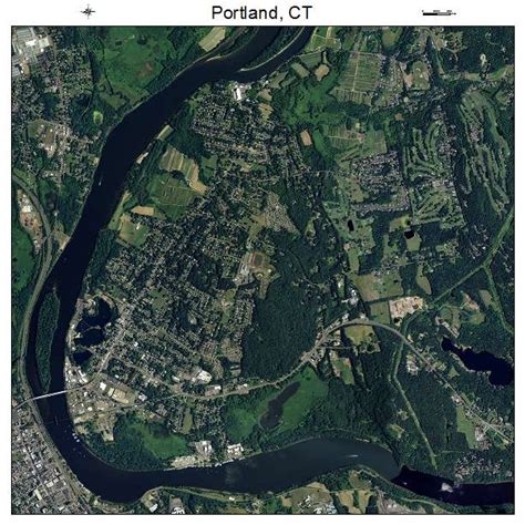 Aerial Photography Map of Portland, CT Connecticut