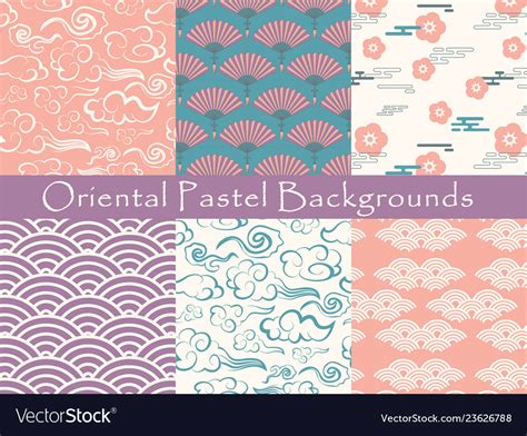 Set Of Chinese Seamless Patterns Royalty Free Vector Image