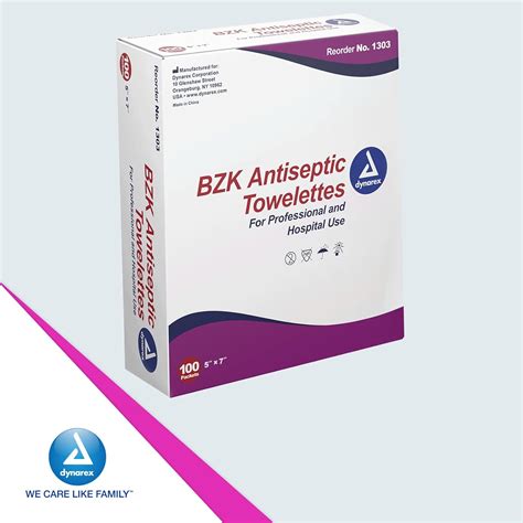 Dynarex Antiseptic Wipe Benzalkonium Bzk First Aid Wipes Box Yaxa