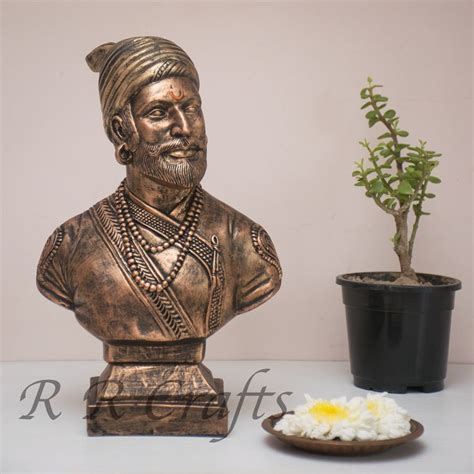 Chhatrapati Shivaji Maharaj Bust Sculpture Bronze 11 Resin Idol Etsy