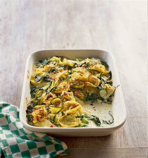 Courgette And Spinach Tortelloni Gratin Recipe Sainsbury`s Magazine