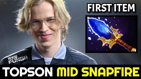 Topson Snapfire Mid Destroy Sniper With First Item Scepter Dota Youtube