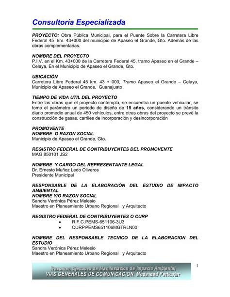 PDF RESUMEN EJECUTIVO PIV 43 15ABR11 SINATsinat Semarnat Gob Mx