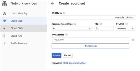 Quickstart Set Up DNS Records For A Domain Name With Cloud DNS