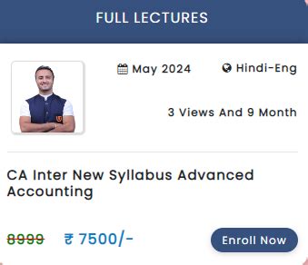 CA Inter New Syllabus Advanced Accounting Regular Fast Track Batch