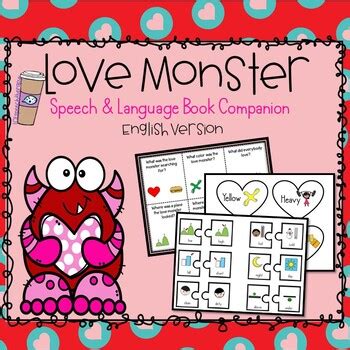 Love Monster: Book Companion With Speech Therapy Activities by ...