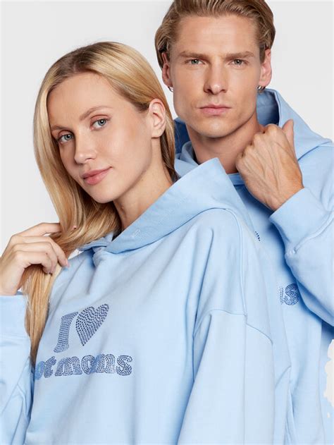 Bluza Unisex Hot Moms Błękitny Regular Fit Modivo pl