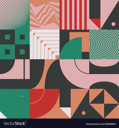 Neo modernism artwork pattern design Royalty Free Vector