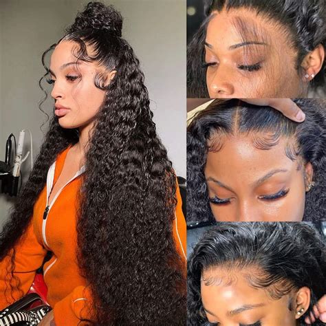 Syhgk 13x6 Deep Wave Lace Front Wigs Human Hair Wigs Hd