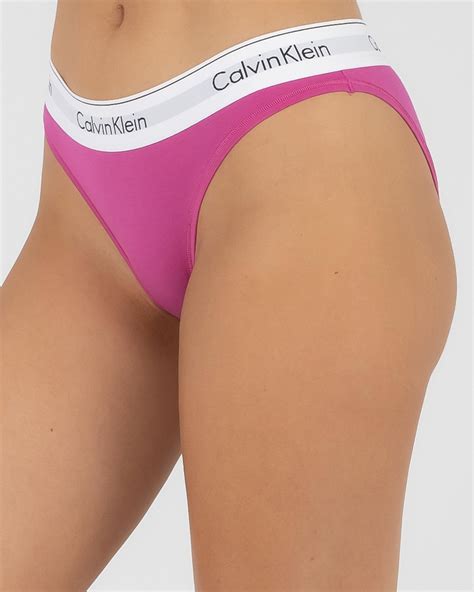 Shop Calvin Klein Cotton Bikini Brief In Deep Sea Rose Fast Shipping