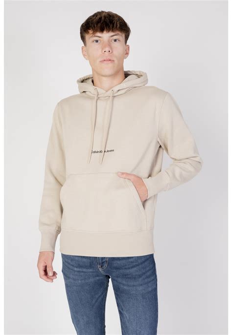 Calvin Klein Jeans Institutional Hoodie Hoodie Beige Zalando Nl