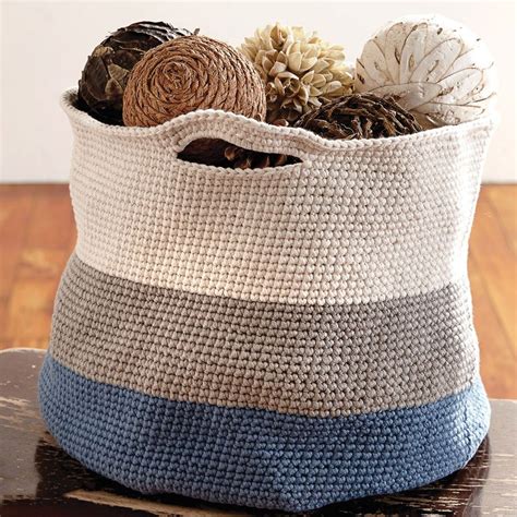 Free Easy Bernat Handy Basket Crochet Pattern Yarnspirations