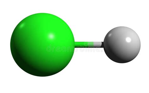 3D Image of Hydrochloric Acid Skeletal Formula Stock Illustration ...