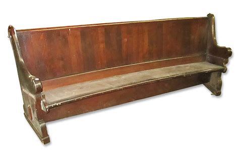 Antique 7 Ft Dark Wooden Church Pew Olde Good Things