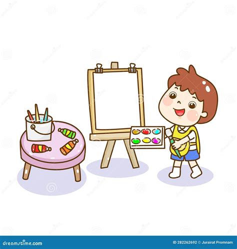 Illustration Art Classroom for Kids. Stock Illustration - Illustration of font, face: 282262692