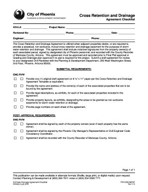 Fillable Online Cross Retention And Drainage Agreement Checklist City