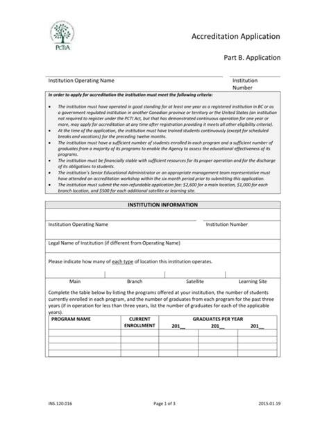 Application For Accreditation