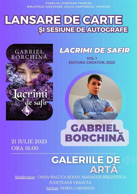 Lansare De Carte La Galeriile De Art Lacrimi De Safir Vol Autor