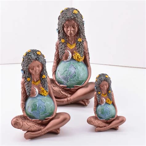 Mãe terra tridimensional estátua resina decoração millyear gaia estátua