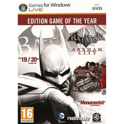 Batman Arkham City Goty Jeu Pc Achat Vente Jeu Pc Batman Arkham