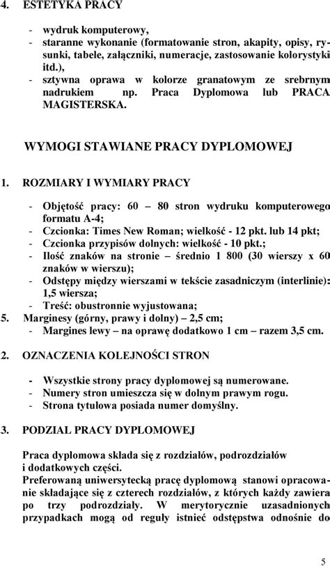 Zasady Kryteria Przygotowywania I Oceny Prac Dyplomowych Na