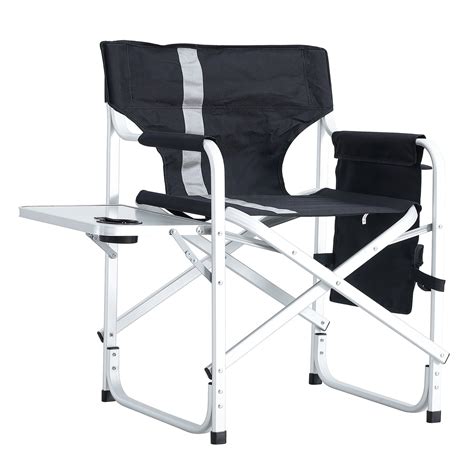 Folding Camping Chair with Storage Pocket and Side Table, Compact ...