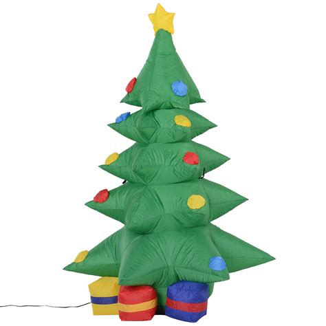 Homcom Albero Di Natale Gonfiabile Con Pacchi Regalo Luce LED Bianca