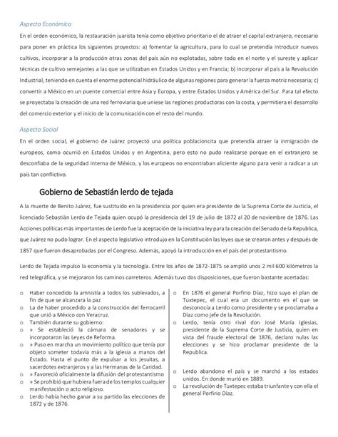 Gobiernos En Mexico De 1821 A 1876 Actores Y Hechos Principales