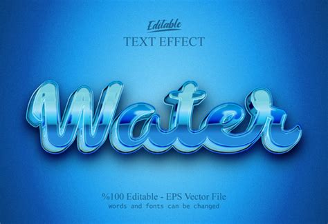 Water Text Effect Vector Free Download