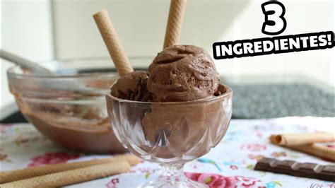 Helado casero de Chocolate FÁCIL y delicioso 3 INGREDIENTES SIN