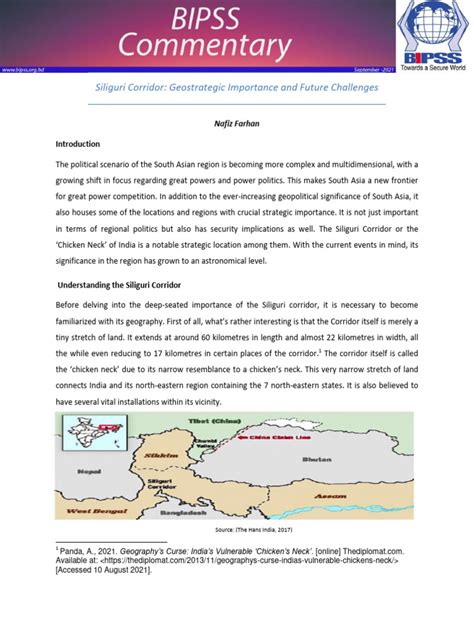 Siliguri Corridor Geostrategic Importance and Future Challenges | PDF ...