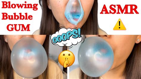 Asmr Bubble Gum Blowing Cracking Chewing Gum Sound No Talking